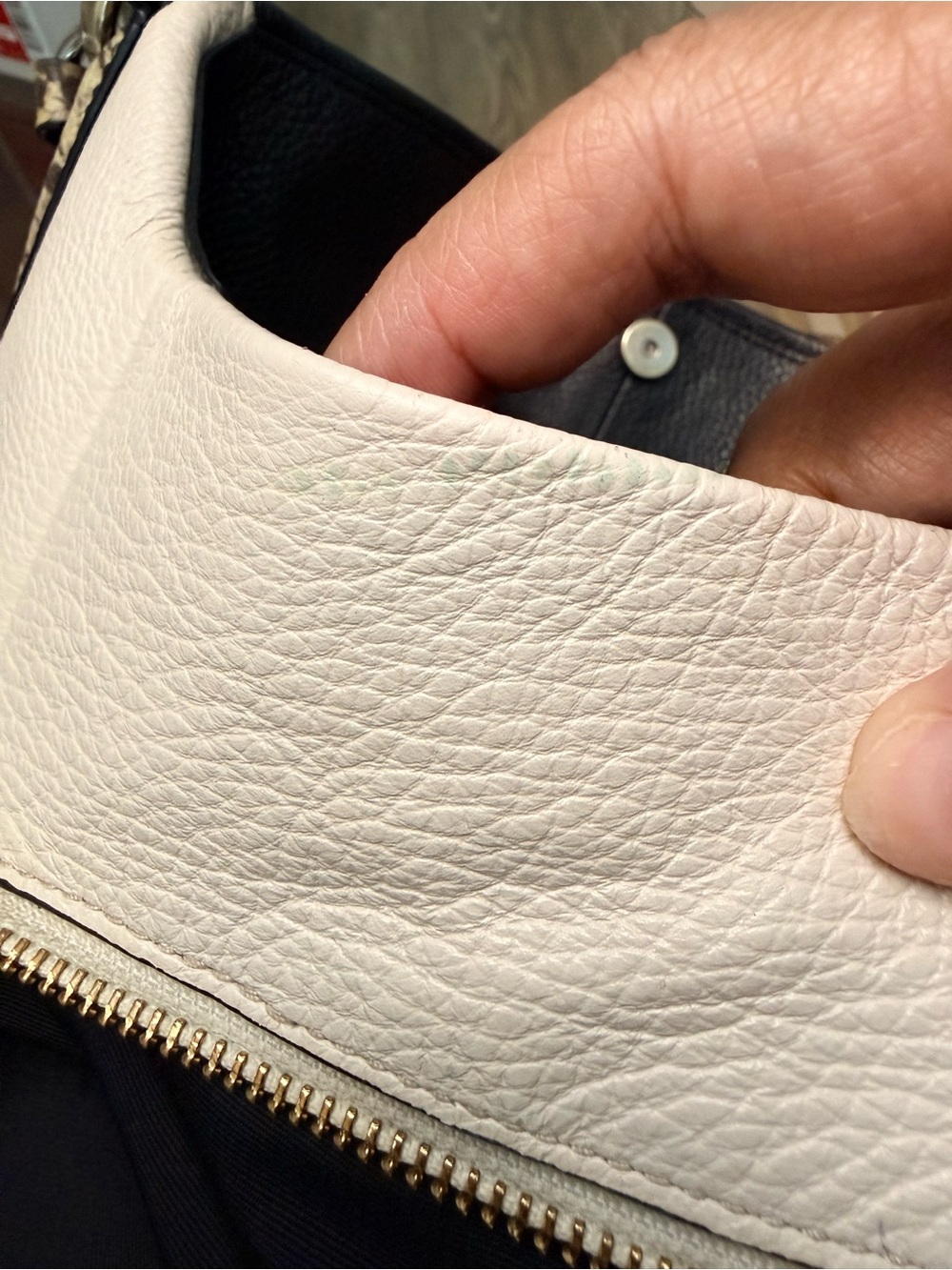 Coach Black & Cream Pebbled Leather Shoulder Hobo with snake print handles - Picture 7 of 15